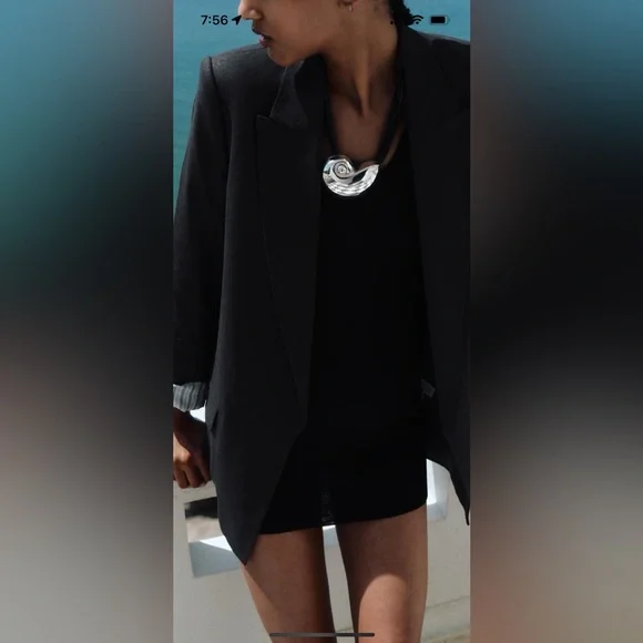 Some 2 bubbles on silver surface Snail shell rope necklace Zara lot #1 - Picture 3 of 14